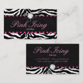 Visitenkartezebra-Rosa des Schmuck-311 punktiert Visitenkarte (Vorne/Hinten)