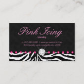 Visitenkartezebra-Rosa des Schmuck-311 punktiert Visitenkarte (Rückseite)