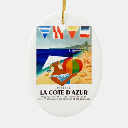 Visitez La-Cote d'Azur Franzose-Reise-Plakat 1957 Keramikornament (Vorne)