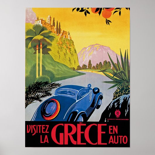 Visitez La Grece en Auto Poster (Vorne)