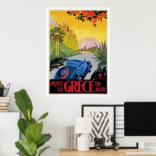 Visitez La Grece en Auto Poster (Heimbüro)