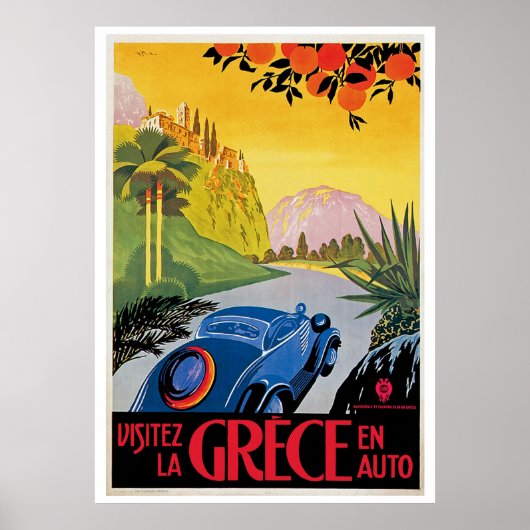 Visitez La Grece en Auto Poster (Vorne)