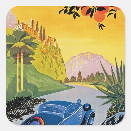 Visitez La Grece en Auto Quadratischer Aufkleber (Vorderseite)