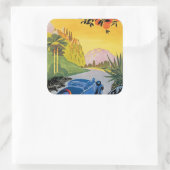 Visitez La Grece en Auto Quadratischer Aufkleber (Tasche)