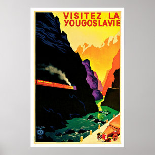 Visitez La Jugoslawien Vintage Travel Poster