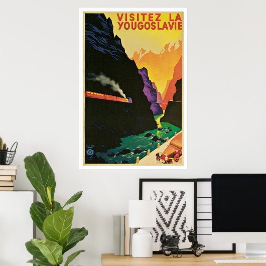 "Visitez la Yougoslavie" Vintage Travel Poster (Heimbüro)