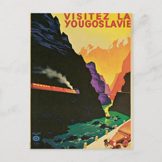 Visitez La Yougoslavie Vintage Travel Poster Art Postkarte