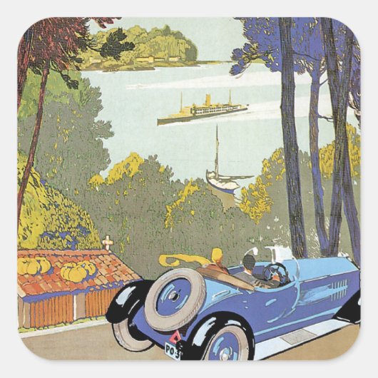 Visitez l'Espagne (Besuch Spanien) Quadratischer Aufkleber (Vorderseite)