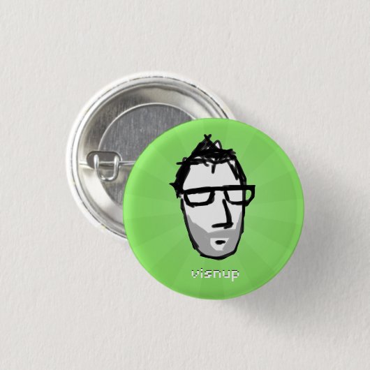 visnup Knopf (Grün) Button (Vorne & Hinten)