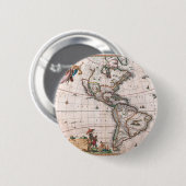 Visscher-Karte der Neuen Welt Button (Vorne & Hinten)
