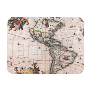 Visscher-Karte der Neuen Welt Magnet