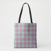 Vista Blue and Turkish Rose Plaid Pink Green Tasche (Vorderseite)