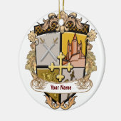 Vista-Cross-Schild-Name Keramik Ornament (Links)