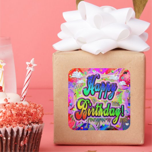 Vista Express Happy Birthday Sticker (Party)