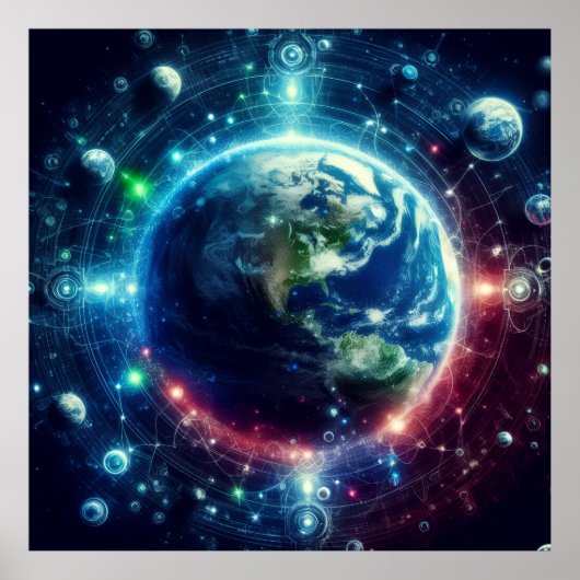 Visual Multiverse Theory Parallel Universes on a Poster (Vorne)