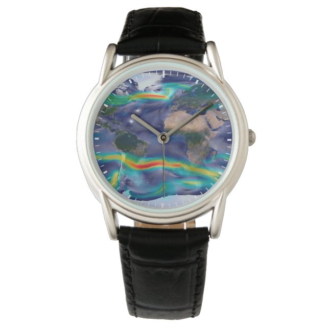 Visualisierung der globalen Winde. Armbanduhr (Vorderseite)