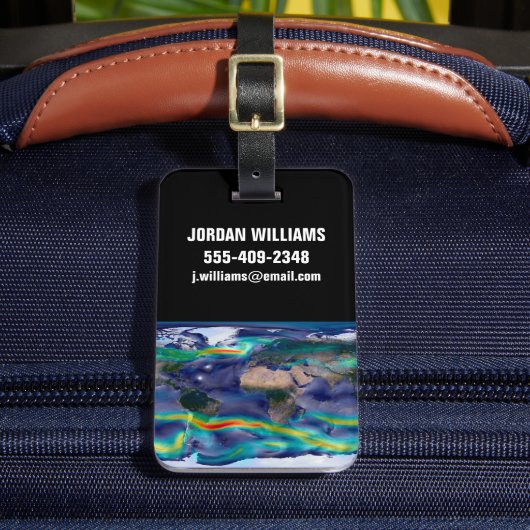 Visualisierung der globalen Winde. Gepäckanhänger (Vorderseite Insitu 2)