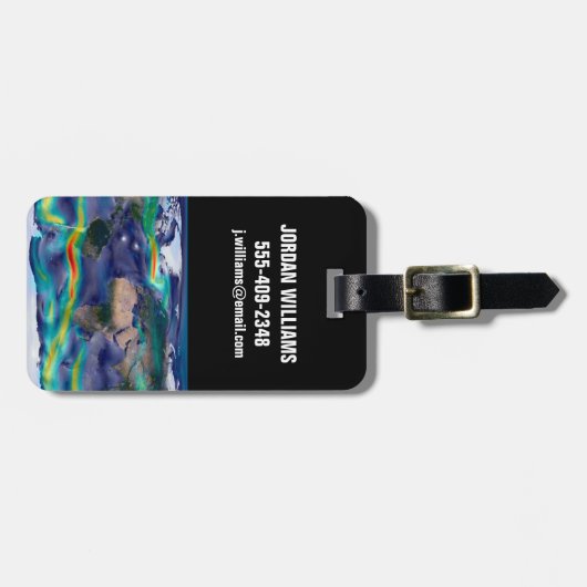 Visualisierung der globalen Winde. Gepäckanhänger (Vorderseite horizontal)