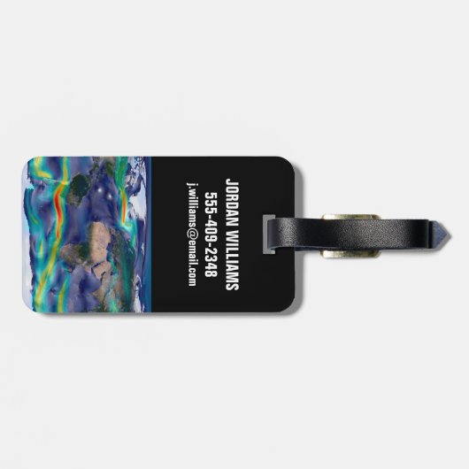 Visualisierung der globalen Winde. Gepäckanhänger (Rückseite horizontal)