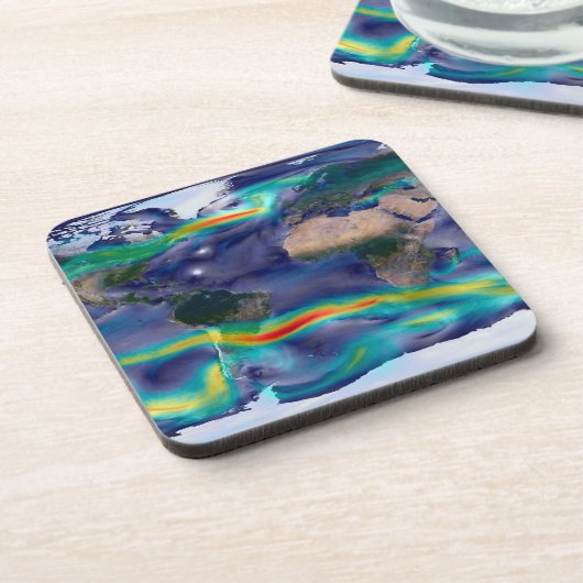 Visualisierung der globalen Winde. Getränkeuntersetzer (Linke Seite)