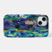Visualisierung der globalen Winde. iPhone 15 Hülle (Rückseite (Horizontal))