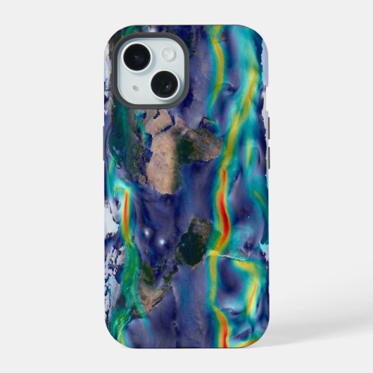 Visualisierung der globalen Winde. iPhone 15 Hülle (Rückseite)