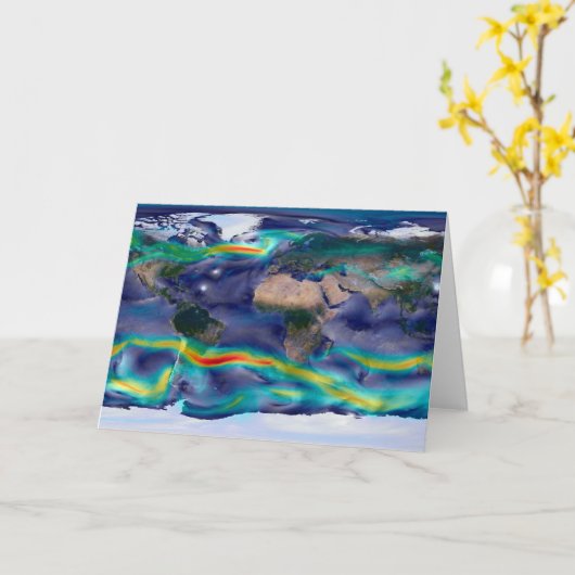 Visualisierung der globalen Winde. Karte (Gelbe Blume)