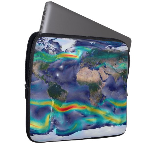 Visualisierung der globalen Winde. Laptopschutzhülle (Vorne Rechts)