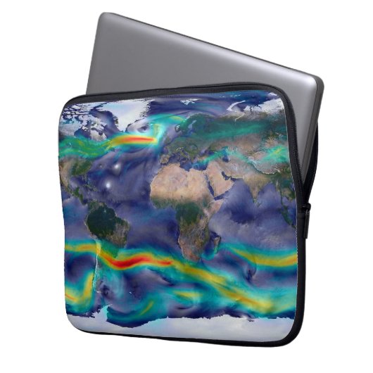 Visualisierung der globalen Winde. Laptopschutzhülle (Vorderseite Links)