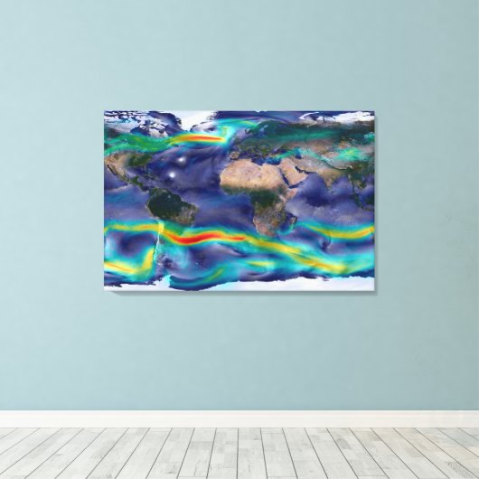 Visualisierung der globalen Winde. Leinwanddruck (Insitu (Holzboden))