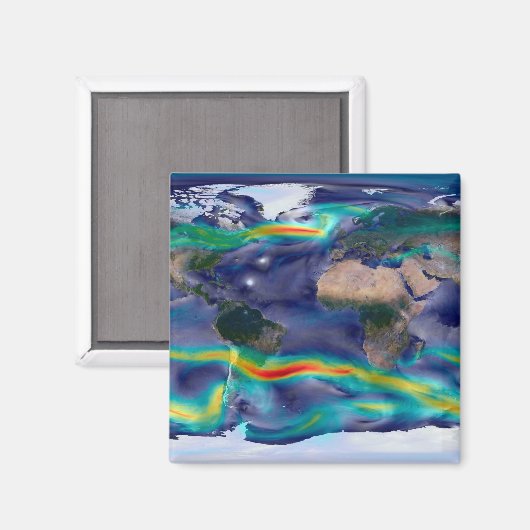 Visualisierung der globalen Winde. Magnet (Vorderseite/Rückseite)