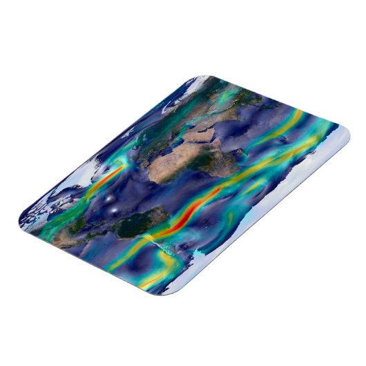 Visualisierung der globalen Winde. Magnet (Linke Seite)