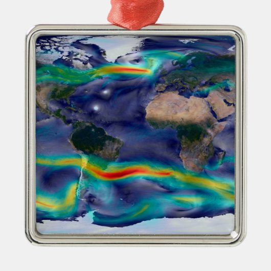 Visualisierung der globalen Winde. Ornament Aus Metall (Vorne)