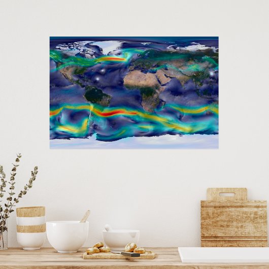 Visualisierung der globalen Winde. Poster (Küche)