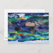 Visualisierung der globalen Winde. Postkarte (Vorne/Hinten)