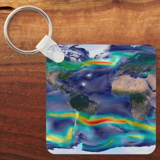 Visualisierung der globalen Winde. Schlüsselanhänger (Vorderseite)