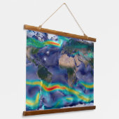 Visualisierung der globalen Winde. Wandteppich Mit Holzrahmen (Gewinkelt)