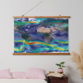 Visualisierung der globalen Winde. Wandteppich Mit Holzrahmen (Schlafzimmer)