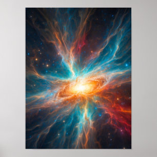 Visualisierung eines Urknalls im Weltraum Poster