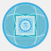 Visuddha Chakra Mandala Runder Aufkleber (Vorderseite)