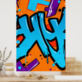 visuell auffallend dynamischer Graffiti Poster (Küche)