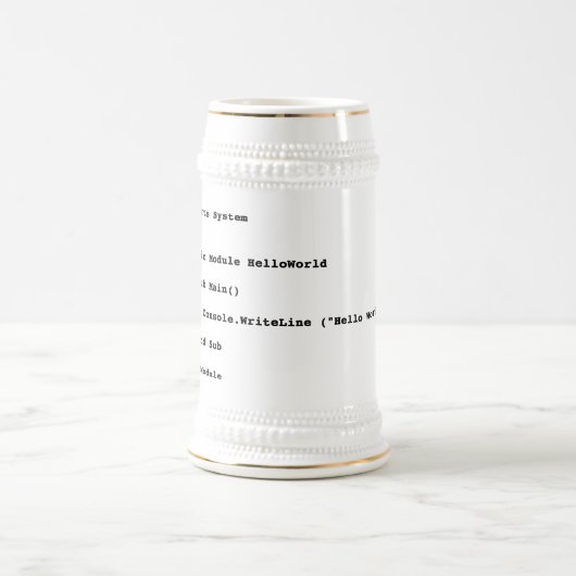 Visuell Basic Hello World Gruß Bierglas (Mittel)