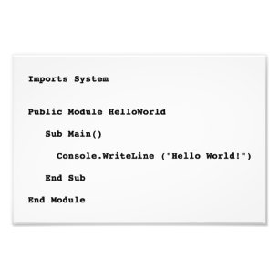 Visuell Basic Hello World Gruß Fotodruck