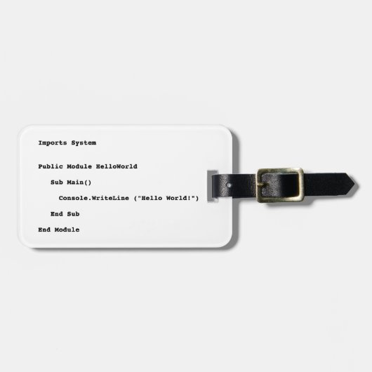 Visuell Basic Hello World Gruß Gepäckanhänger (Vorderseite horizontal)