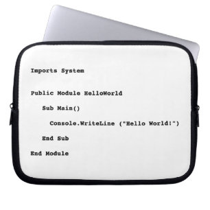 Visuell Basic Hello World Gruß Laptopschutzhülle