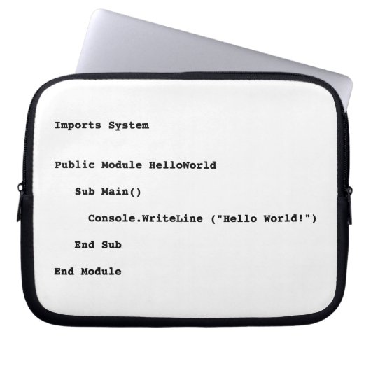 Visuell Basic Hello World Gruß Laptopschutzhülle (Vorderseite)