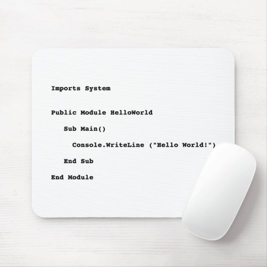 Visuell Basic Hello World Gruß Mousepad (Mit Mouse)