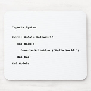 Visuell Basic Hello World Gruß Mousepad