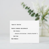 Visuell Basic Hello World Gruß Postkarte (Stehend Vorderseite)