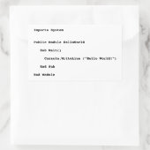 Visuell Basic Hello World Gruß Rechteckiger Aufkleber (Tasche)